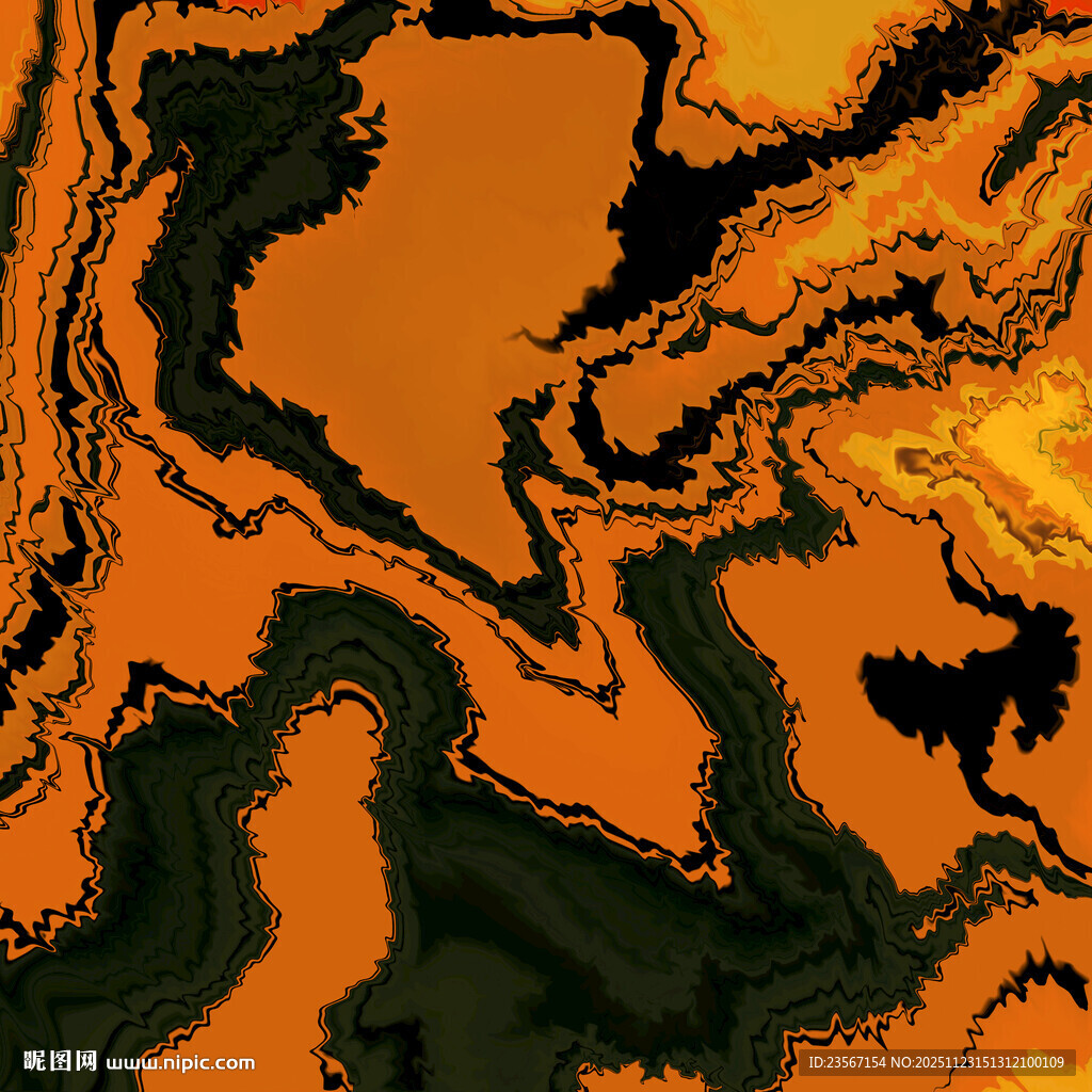 橙黑抽象纹理艺术图案