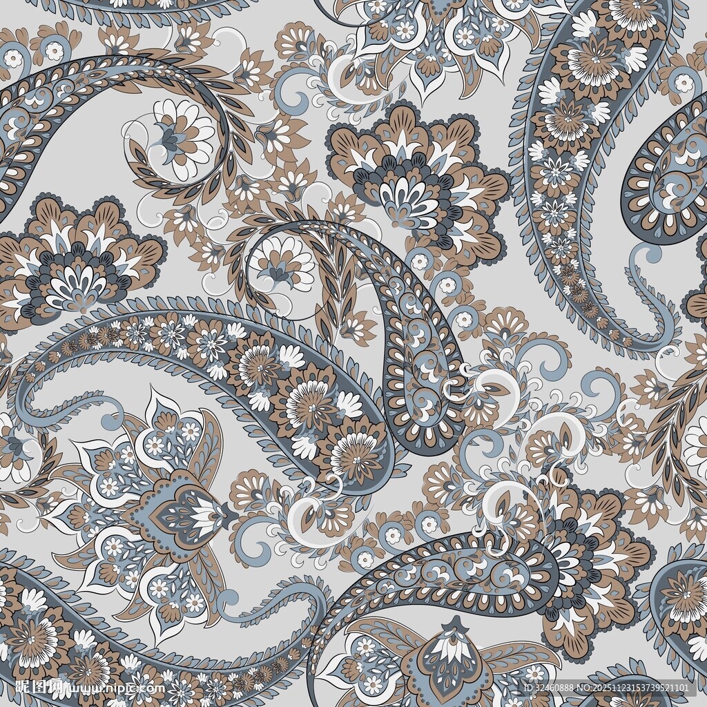 精美佩斯利花纹图案