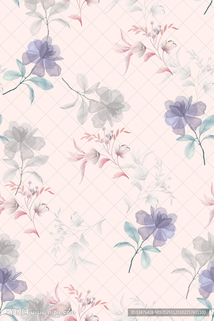 淡雅花卉图案纹理背景