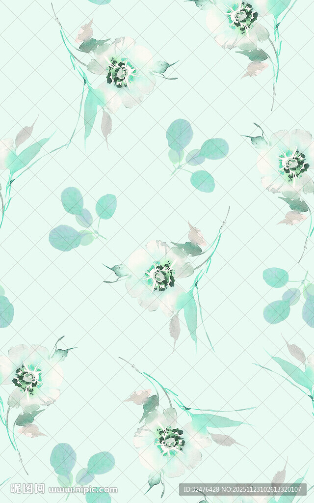 清新淡雅花卉图案背景