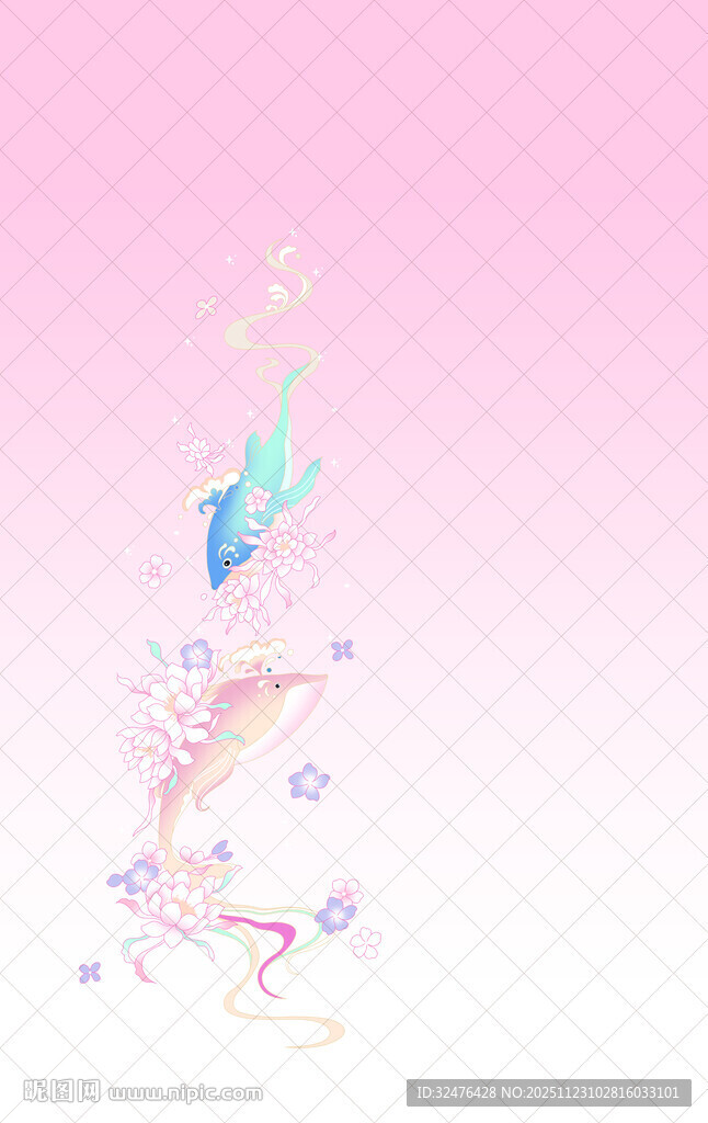 梦幻炫彩漂浮元素图案