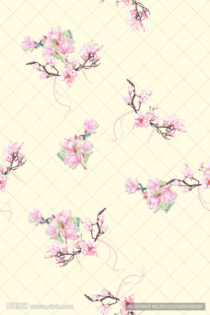 粉色桃花花卉图案背景