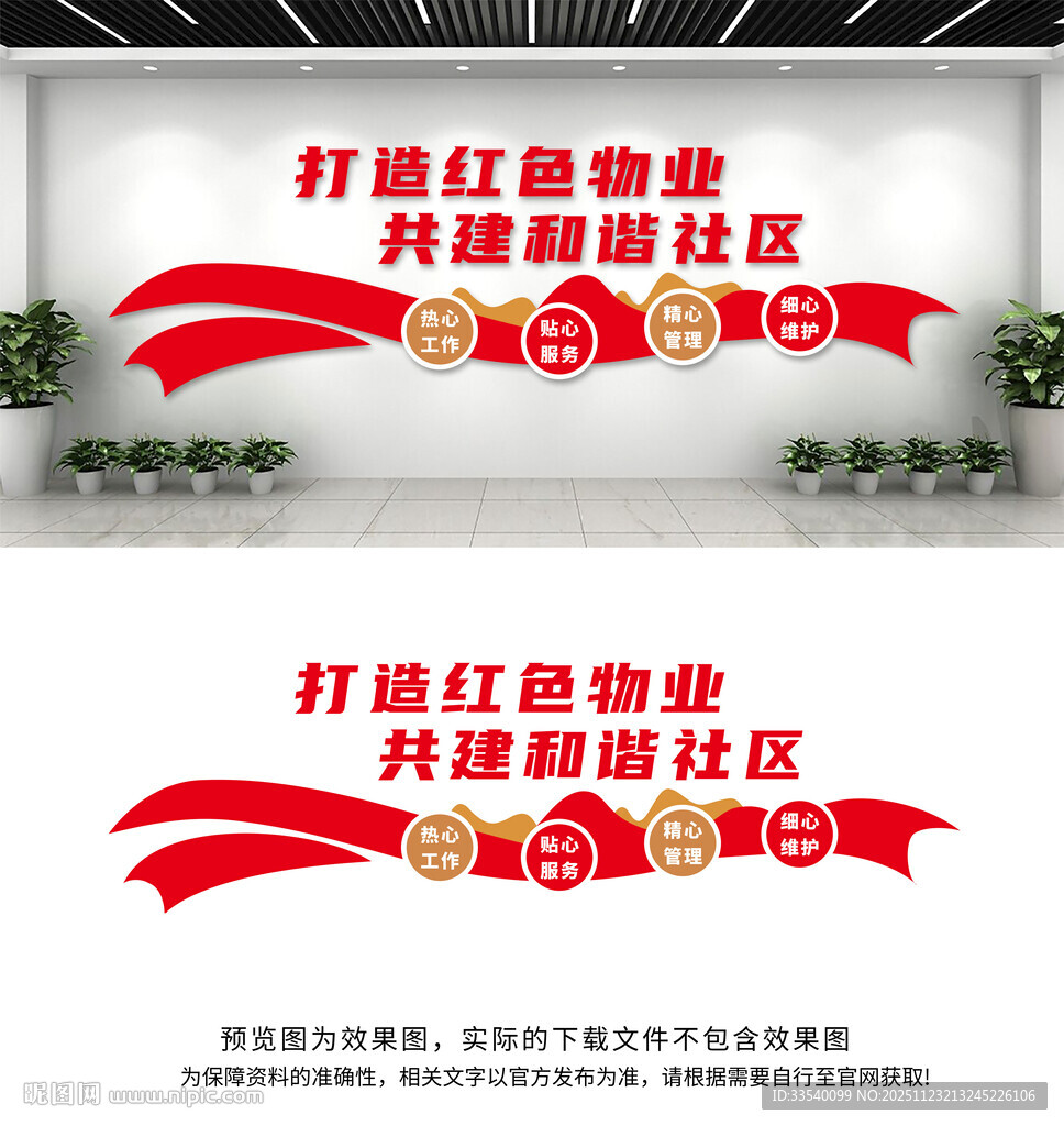 红色物业文化墙