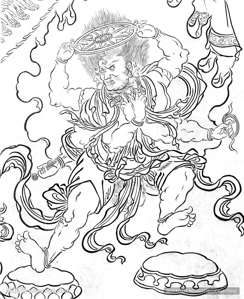 敦煌壁画金刚线描