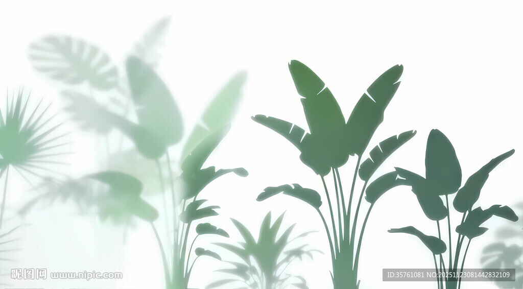 雾气磨砂膜效果绿植贴图