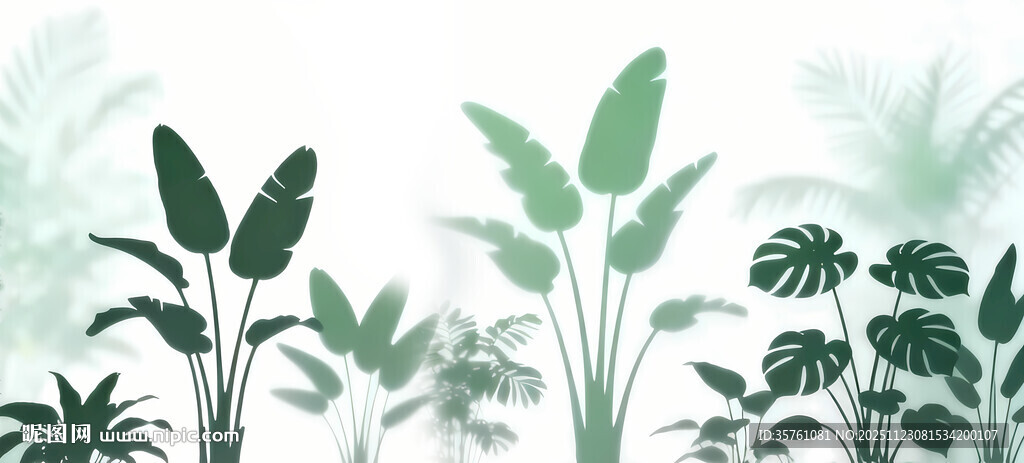 雾气磨砂膜效果绿植贴图