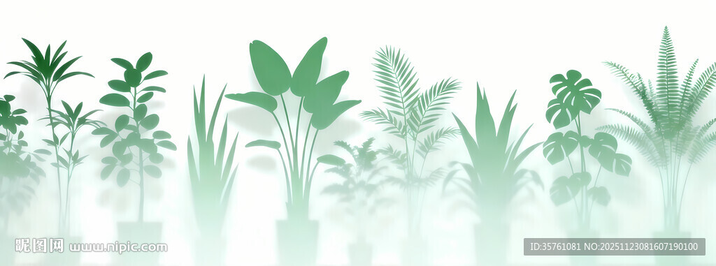 雾气磨砂膜效果绿植贴图