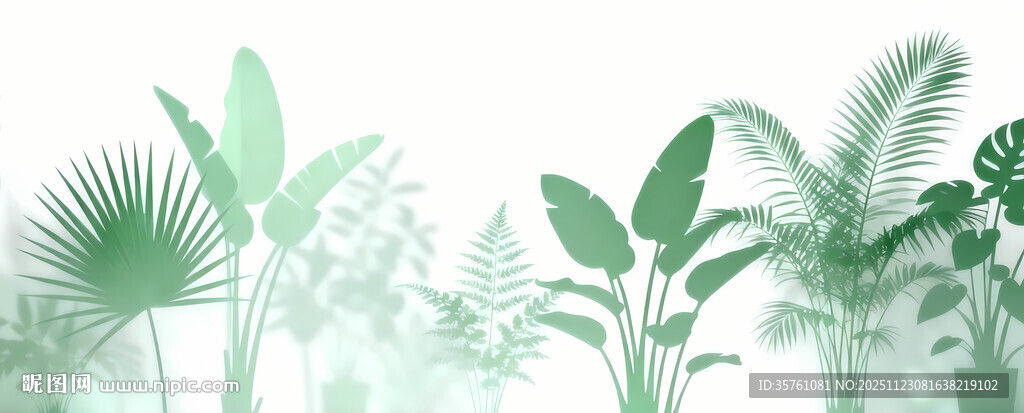 雾气磨砂膜效果绿植贴图