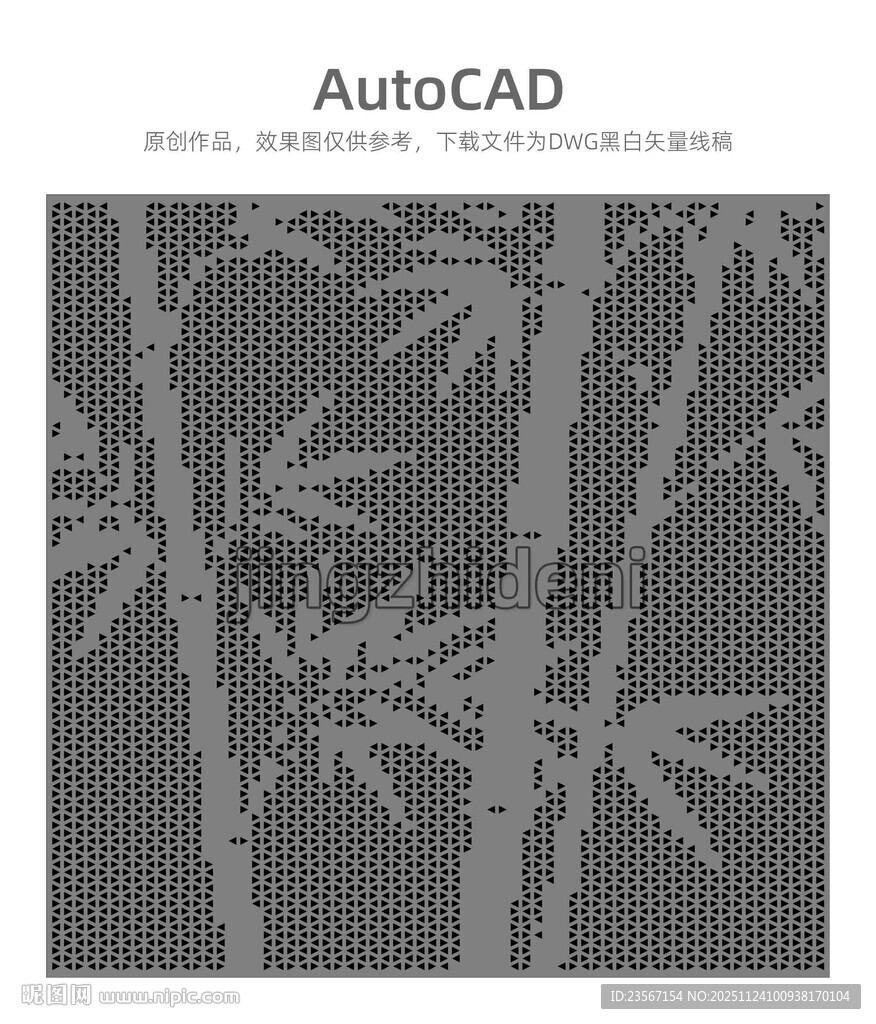 CAD绘制的竹子图案