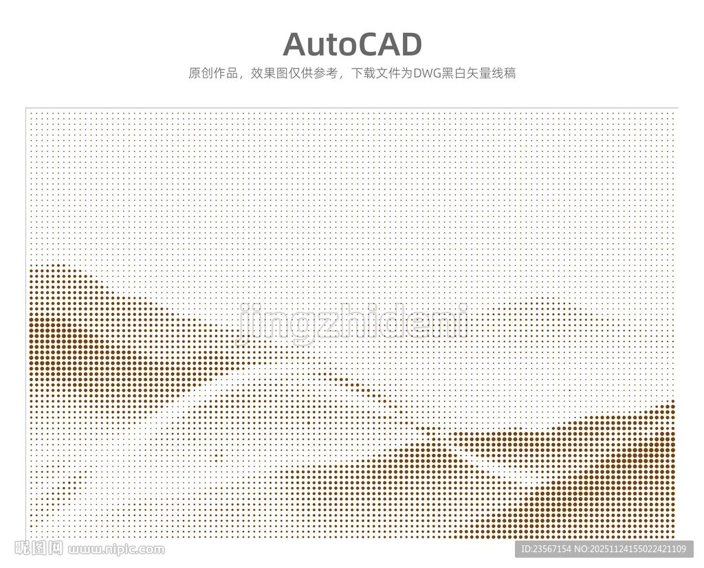 简约CAD风格山水背景图