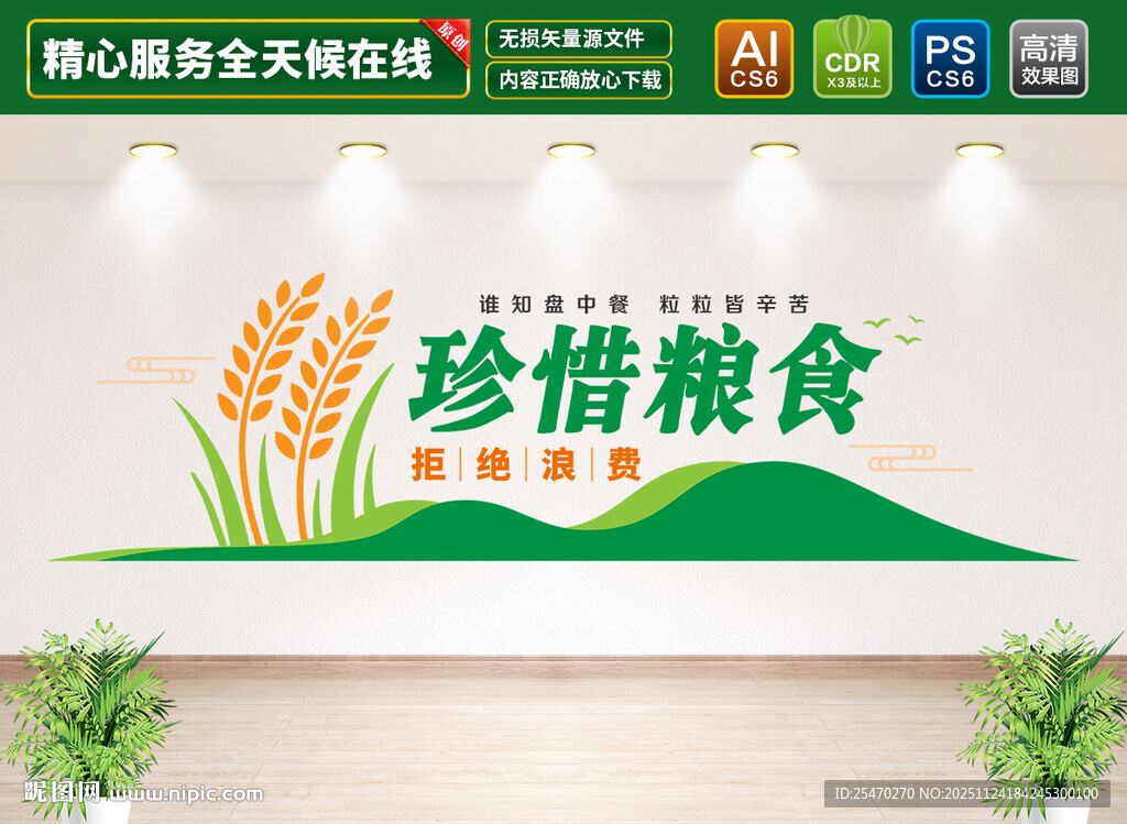 珍惜粮食文化墙