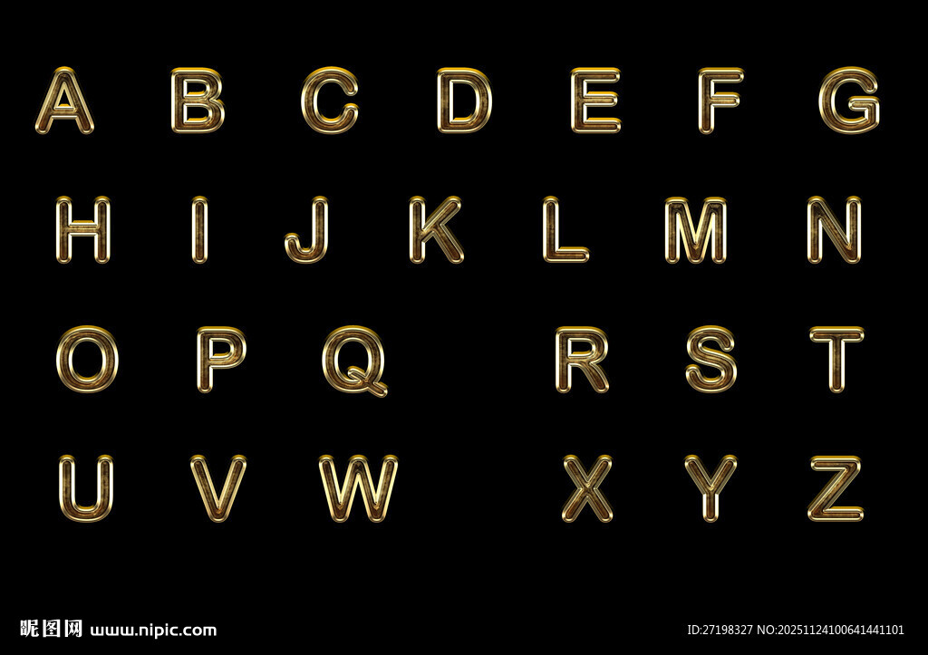 金色立体字母展示