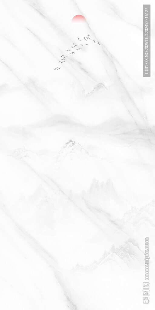 大理石别墅山水画背景图