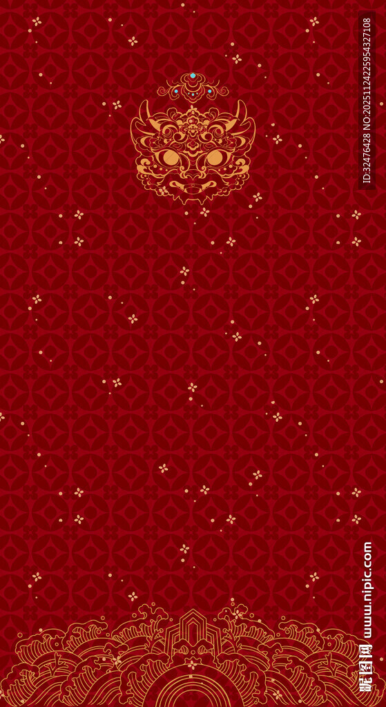 红色华丽节庆背景图案