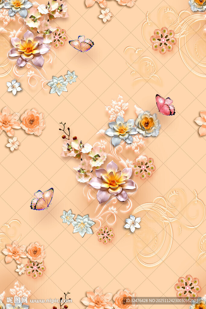 多彩精致珠宝饰品散落