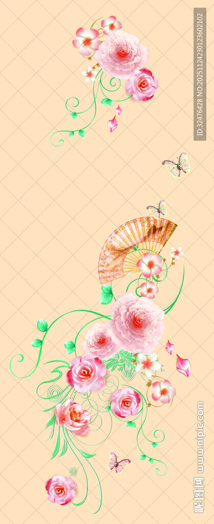 手绘花卉图案灵动美好