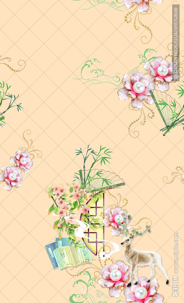 手绘花卉装饰图案