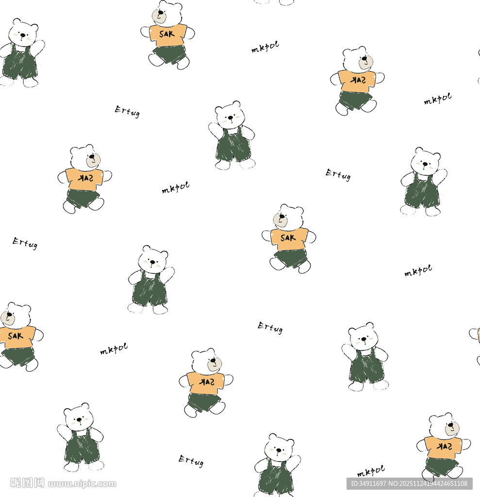 卡通图案无缝背景图