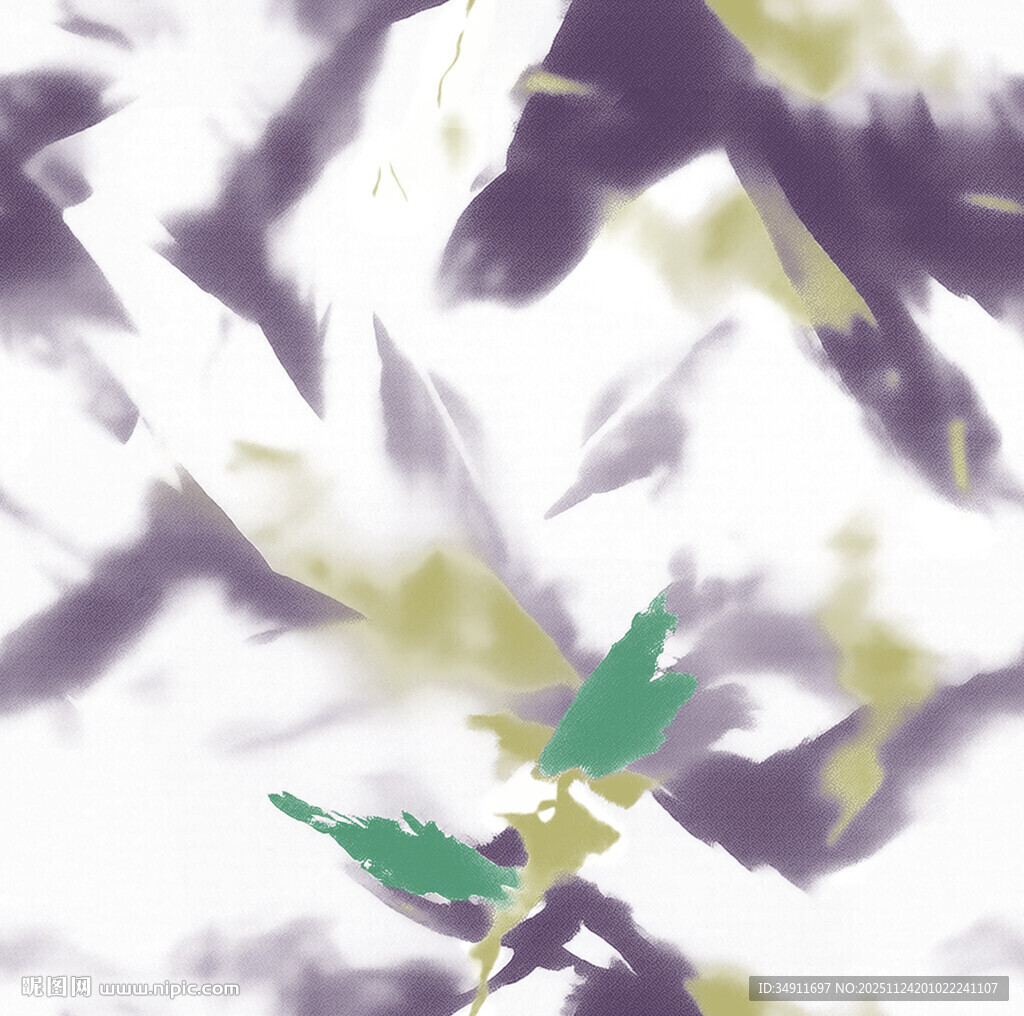 抽象水墨风飞鸟图案