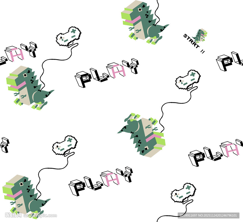 卡通小狗与图案