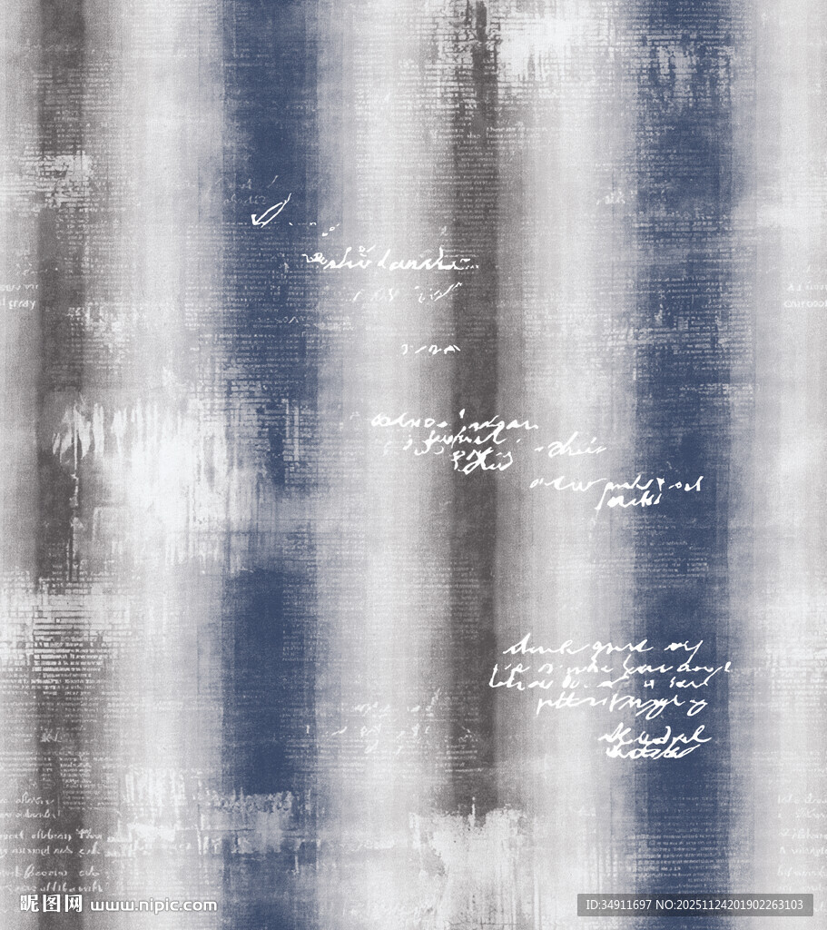 蓝白手写风纹理背景图