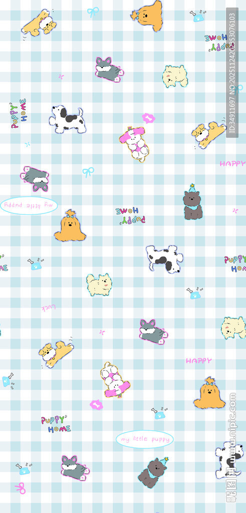 可爱卡通图案背景