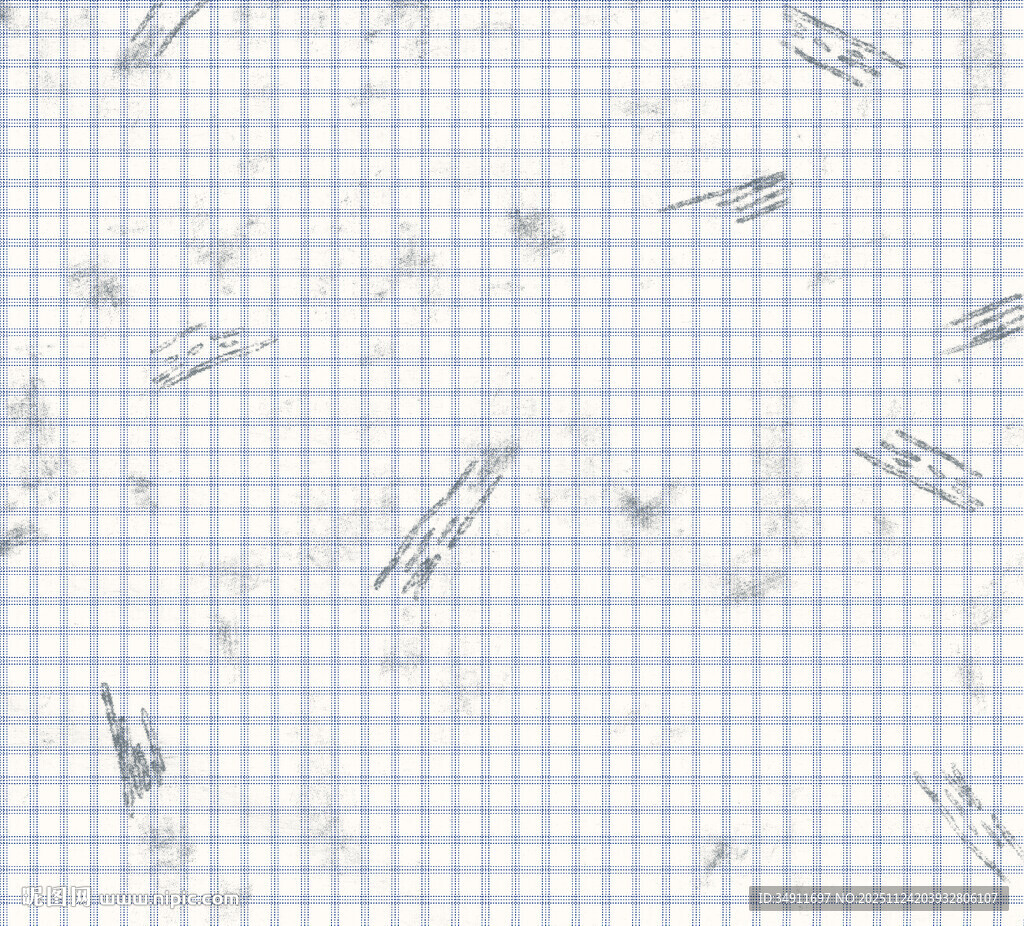 方格纸上的手绘笔触痕迹