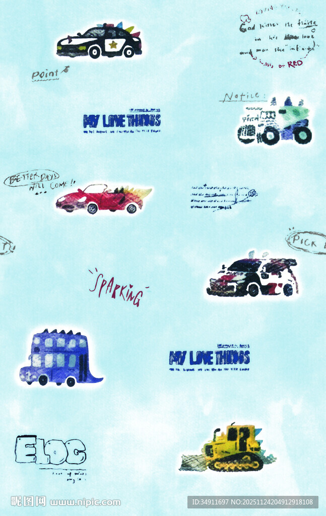 多样交通工具插画展示