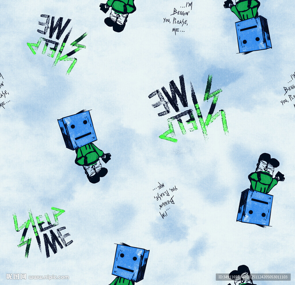 卡通机器人图案背景设计