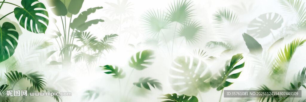 雾气磨砂膜效果绿植贴图