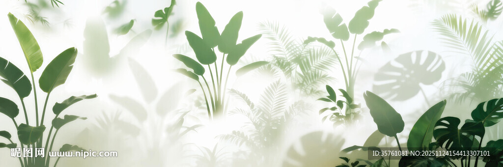 雾气磨砂膜效果绿植贴图