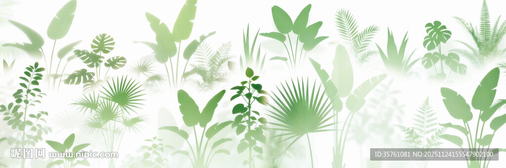 雾气磨砂膜效果绿植贴图