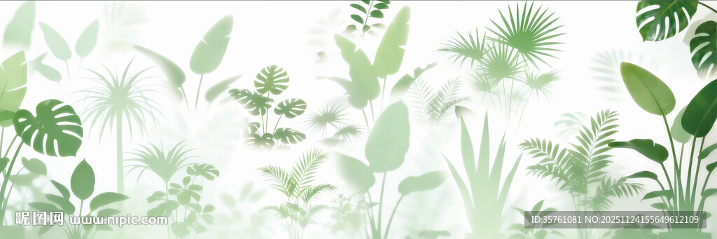 雾气磨砂膜效果绿植贴图