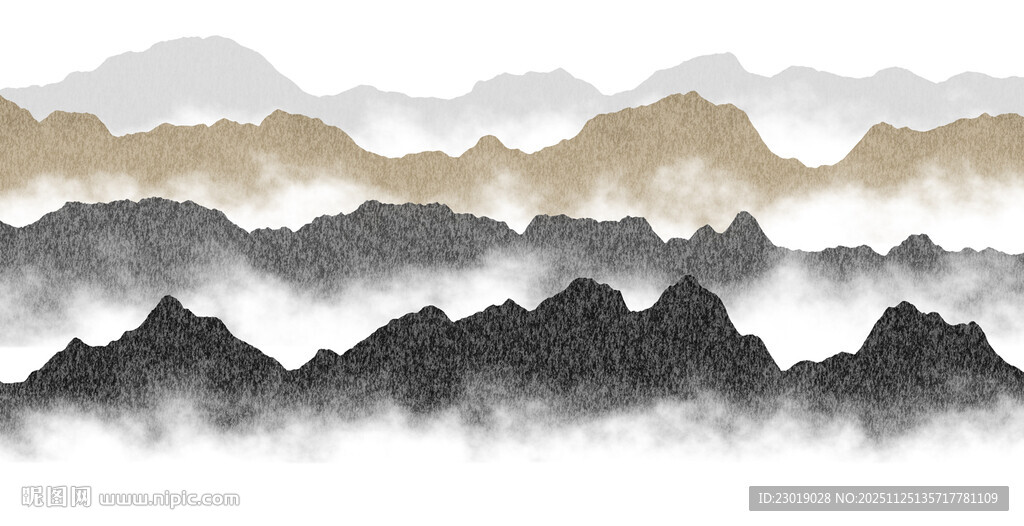 水墨群山图