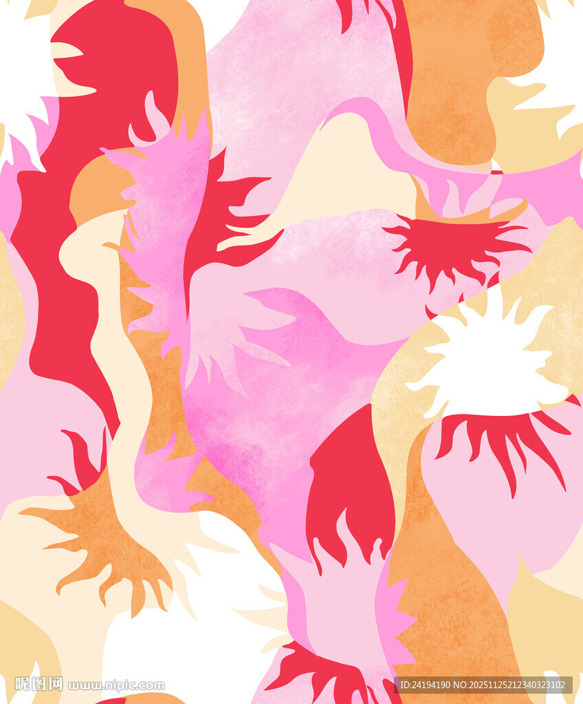 抽象多彩花卉图案背景