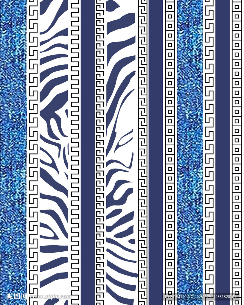 蓝白斑马纹条纹图案