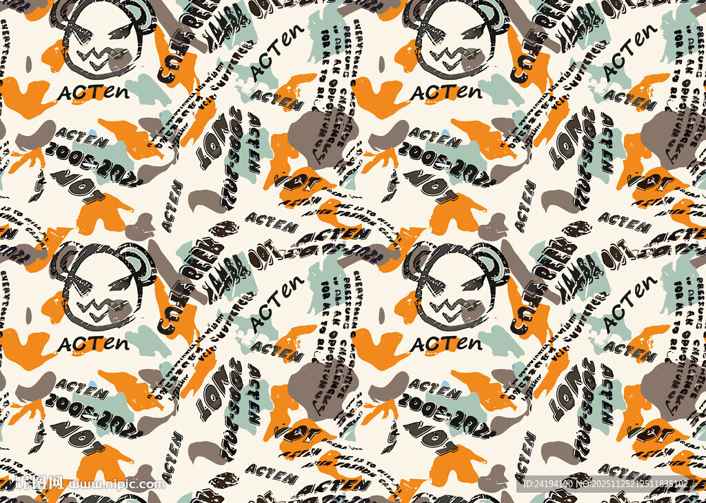 万圣节主题图案印花设计