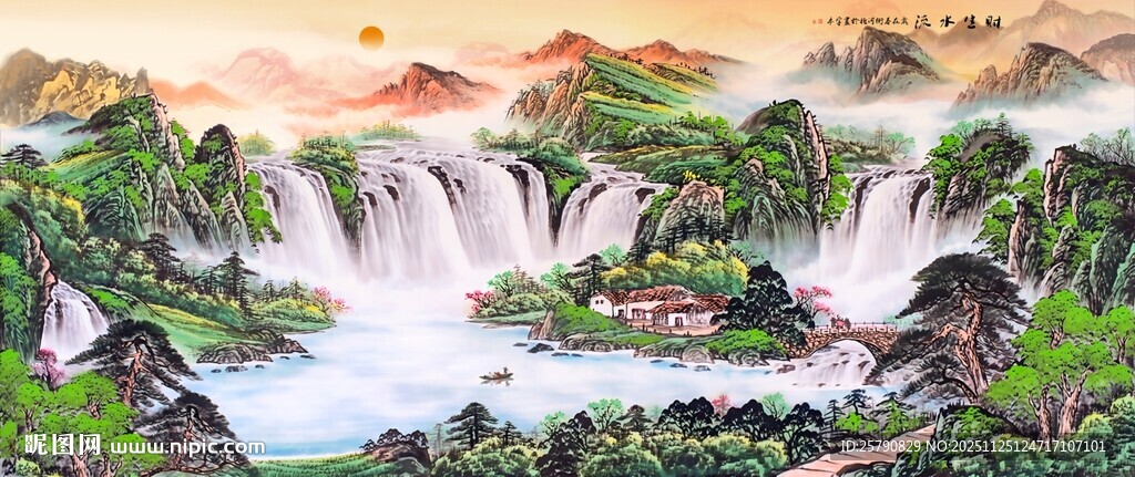 山水国画风景图