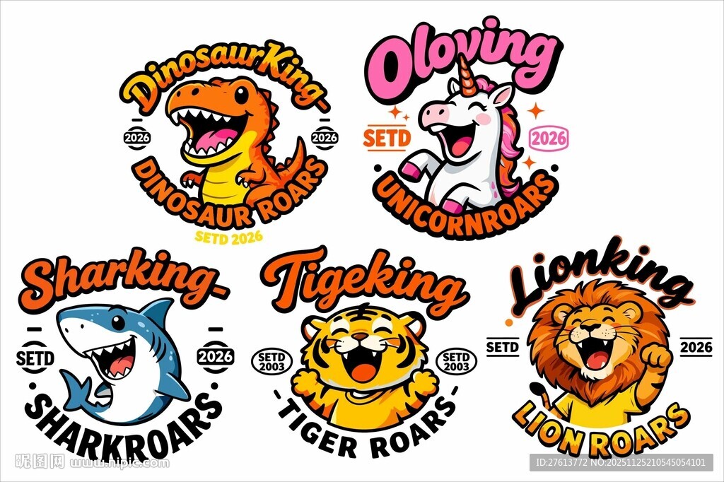 可爱动物卡通标志设计