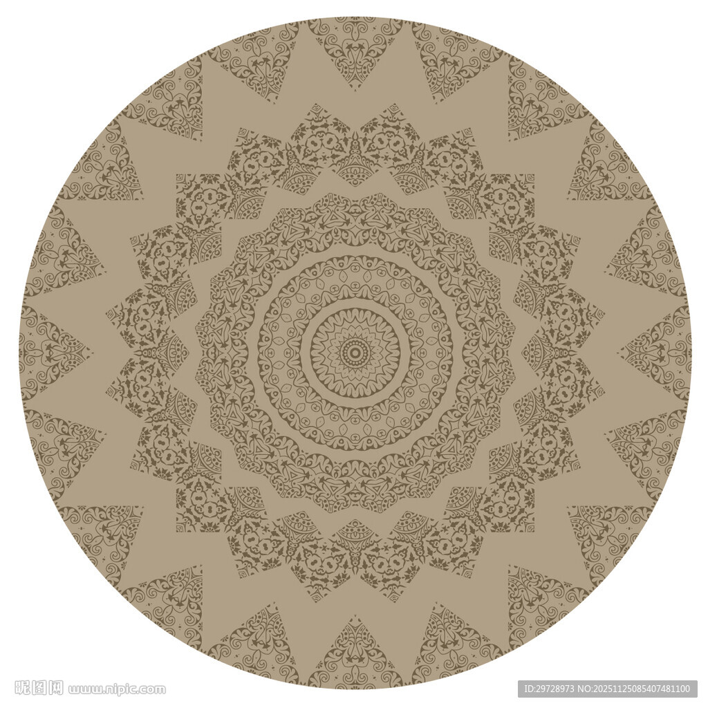 圆形曼陀罗花纹图案设计