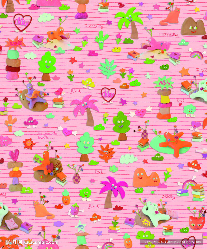 粉色橡皮泥娃娃