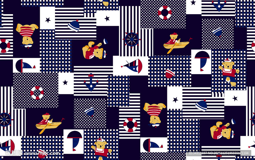 日式和风几何图案布料