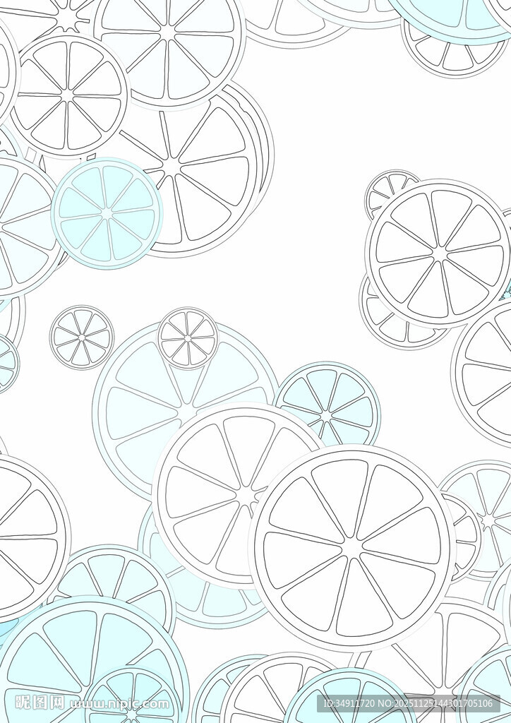 清新淡雅几何花卉图案