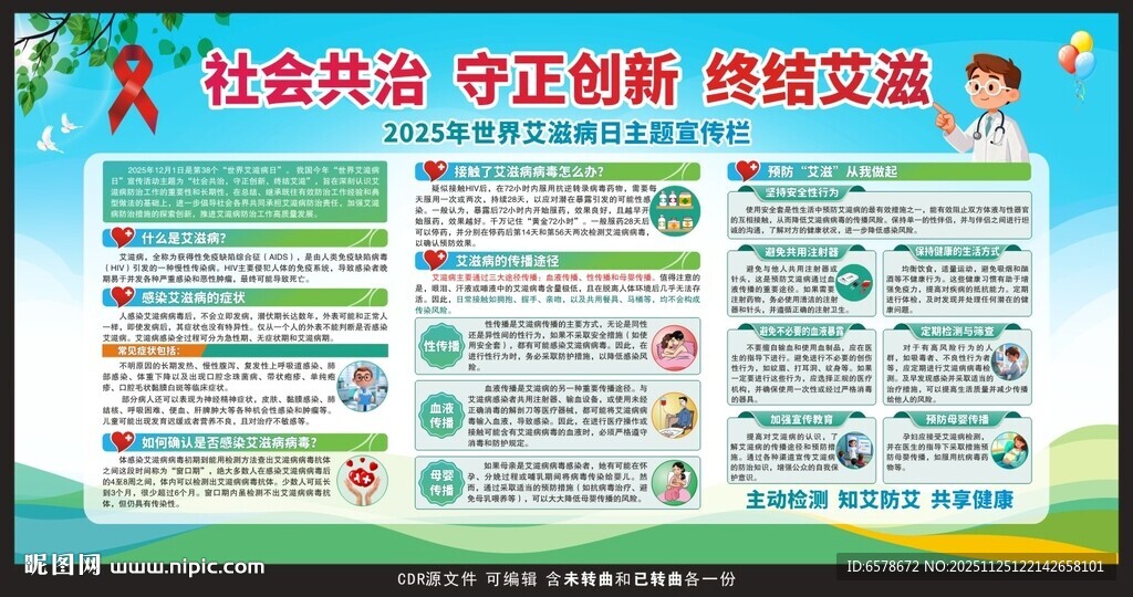 2025世界艾滋病日宣传栏