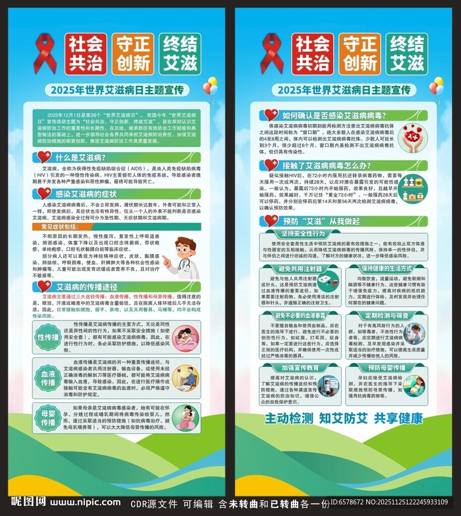 2025世界艾滋病日展架