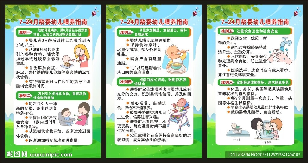 7至24月龄婴幼儿喂养指南海报