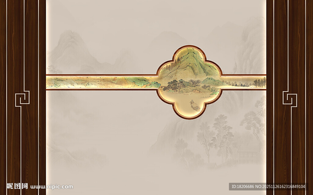 中式山水宋氏美学形象墙