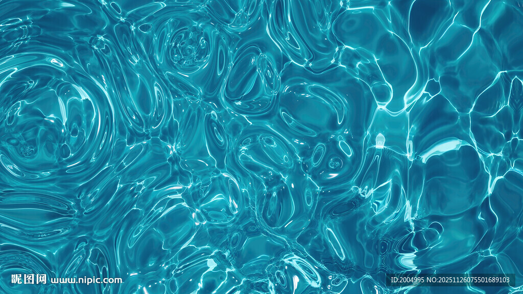 蓝色水波纹理背景图