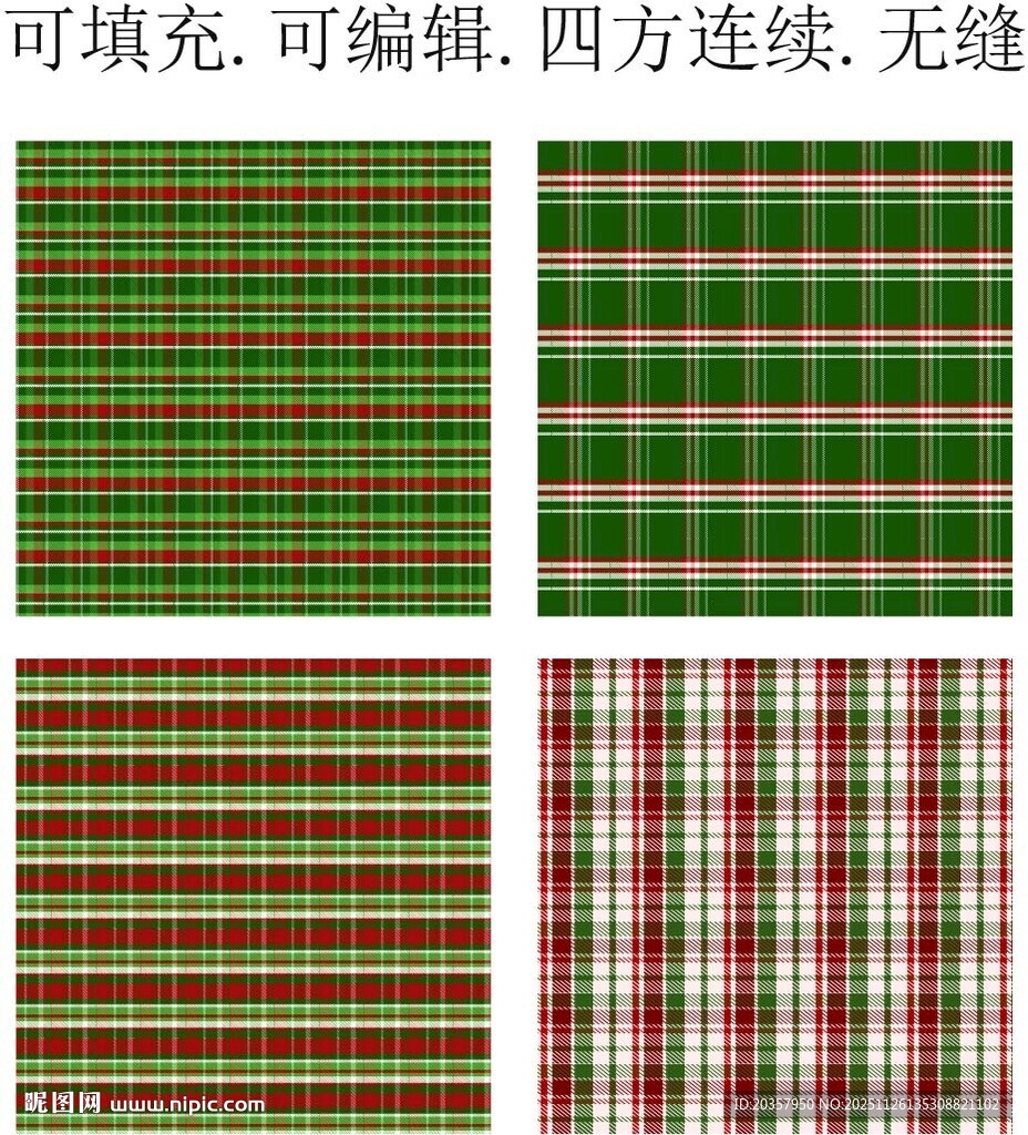 春夏格子面料   绿色格子图案