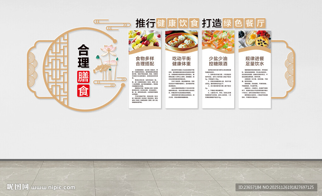 食堂文化墙 合理膳食